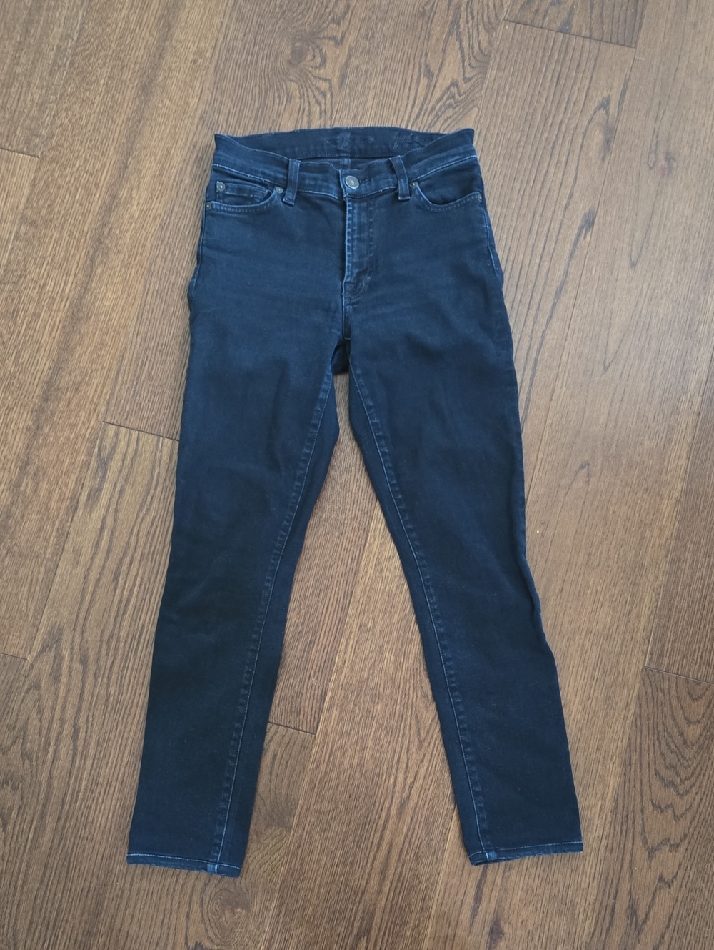 7 For All Mankind Black Skinny High-Rise Jeans